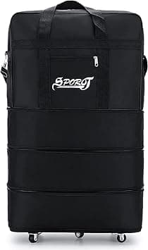Royal Travel Moving 36"inch Trolley Luggage Foldable Bag with Wheels XX-Large 30kg/120L – Waterproof Zipper Extendable Duffel Organizer light weight Bag (Black) على Amazon.ae - متتبع الأسعار