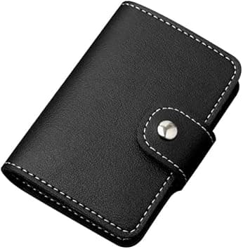 Leather Card Holder with RFID Blocking, 7.5cm Compact Wallet with Plastic Insert Sleeves for Credit Debit ID and Business Cards on Amazon.ae - Price Tracker