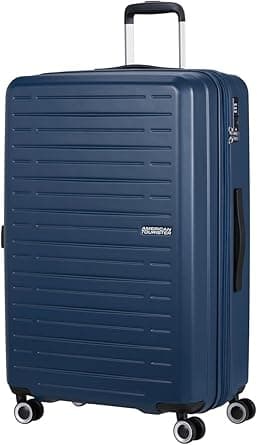 American Tourister Aerojoy Suitcase, Check-In Size 80 cm / 30 inch, 4 Wheels, Hard Top, ABS, Dark Blue|TSA Lock|Inner Mesh Zippered Divider|Expandable|Lightweight - 3 Years International Warranty on Amazon.ae - Price Tracker
