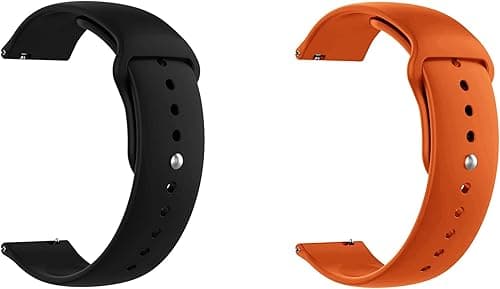 Quick Release Watch Band Compatible With Armani Exchange Drexler Axt2000 Silicone Watch Strap with Button Lock, Pack of 2 (Black and Orange) on Amazon.ae - Price Tracker