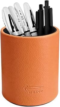 Pen Pencil Holder Cup Container PU Leather Desk Organizer Stand Decor Brush Scissor Holder Decoration Office Desk Home School on Amazon.ae - Price Tracker