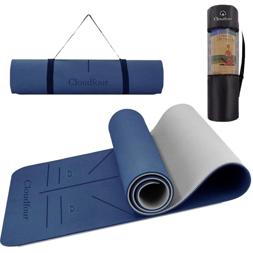CLOUDFOUR Yoga Mat, Non-slip 6mm Workout Mat with Alignment Lines Perfect for Pilates, Meditation, Stretching, Fitness Training, Exercise Mat Carry Bag & Travel Strap Gym & Home on Amazon.ae - Price Tracker