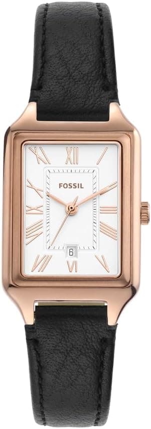 Fossil Raquel Three-Hand Date Black LiteHide™ Leather Watch - ES5310 on Amazon.ae - Price Tracker