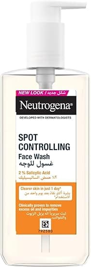 Neutrogena Spot Controlling Oil-Free Facial Wash (1x 200ml), Deep Cleansing Wash for Spot-Prone Skin, Helps Prevent Blemishes and Controls Shine, Non-Comedogenic and Dermatologically Tested on Amazon.ae - Price Tracker