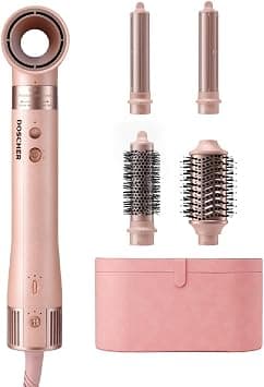 DOSCHER 1500W 5-in-1 Multifunctional Hair Styler & Dryer with Curling Iron, 2 Sizes Ventilation Comb, Three Temperature Settings, One Button Cold Air Function, Double Drying Speed - متتبع أسعار Amazon.sa