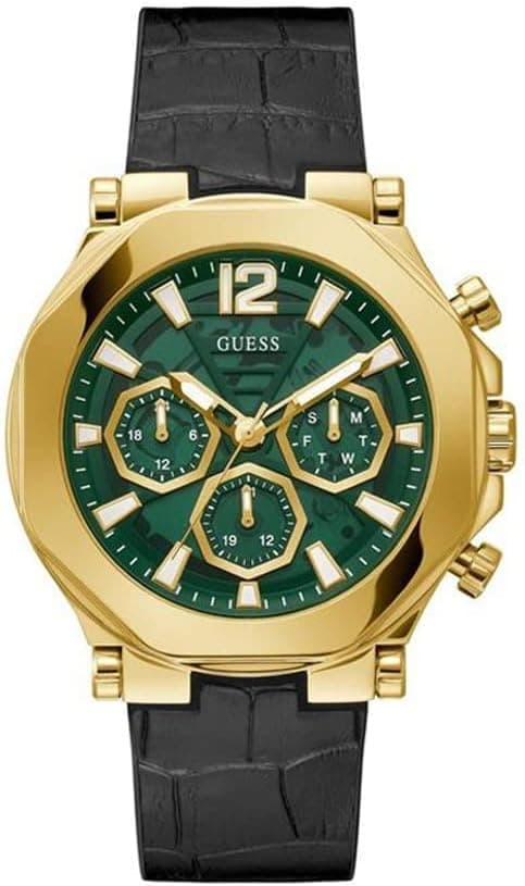 GUESS US Men's Gold-Tone and Black Croc Multifunction Watch on Amazon - Best Deal Finder