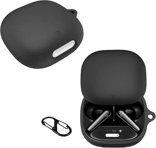 Cover for Soundcore Liberty 4 Pro with Carabiner, Ultra-Slim Shockproof Anti-Scratch Charging Earphones Protective Case Durable Flexible Liquid Silicone Cover, Black on Amazon.ae - Price Tracker