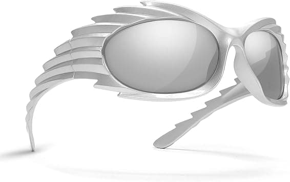 NALACAL Fashion Wrap Around Sunglasses For Women Men,Trendy Oval Y2k Sunglasses Aesthetic Cool Futuristic Sunglasses Shades on Amazon.ae - Price Tracker