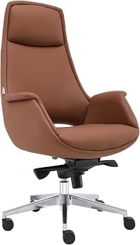 Skyland Executive Office Chair – Ergonomic High Back, Adjustable Height & Tilt, Luxury PU Leather with Soft Armrests, Premium Swivel Chair for Home & Office on Amazon.ae - Price Tracker