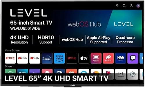 LEVEL 65-Inch 4K UHD Smart TV, webOS Hub, HDR10 Support, Quad-core Processor, Apple AirPlay, Magic Remote, with Wall Mount, WLVLU6501WDE on Amazon - Best Deal Finder
