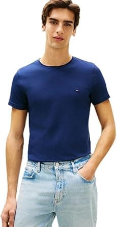 Tommy Hilfiger Mens STRETCH SLIM FIT TEE S/S T-Shirt (pack of 1) on Amazon.ae - Price Tracker