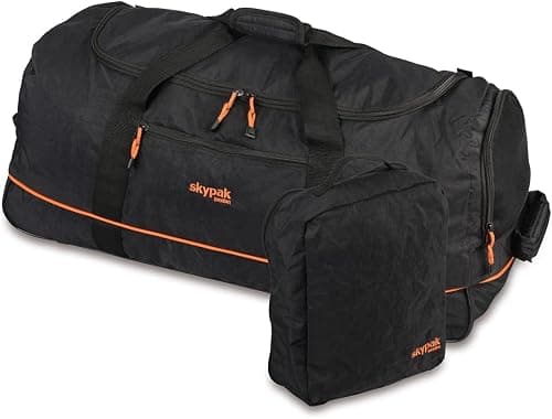 Skyflite Skypak New Folding Wheeled Duffle - Compact, Lightweight and Foldable (Black), Black, 80x36x32 inches, Rolling Duffle on Amazon.ae - Price Tracker