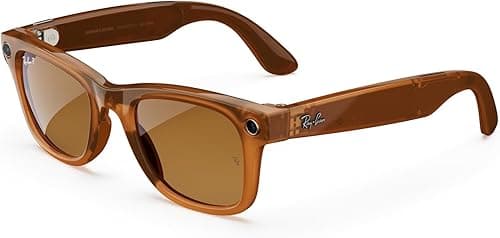 Meta Ray-Ban - Smart Glasses - Wayfarer Large - Shiny Caramel Transparent/Brown Polarized on Amazon.ae - Price Tracker