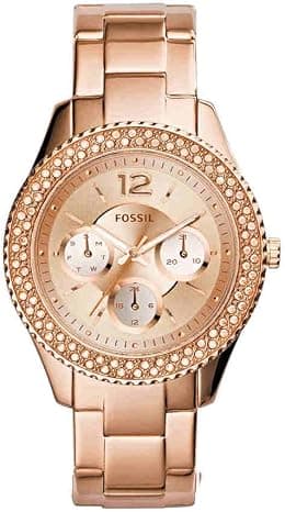 FOSSIL Stella Watch for Women, chronograph movement with Stainless steel or leather Strap - Best Deal Finder