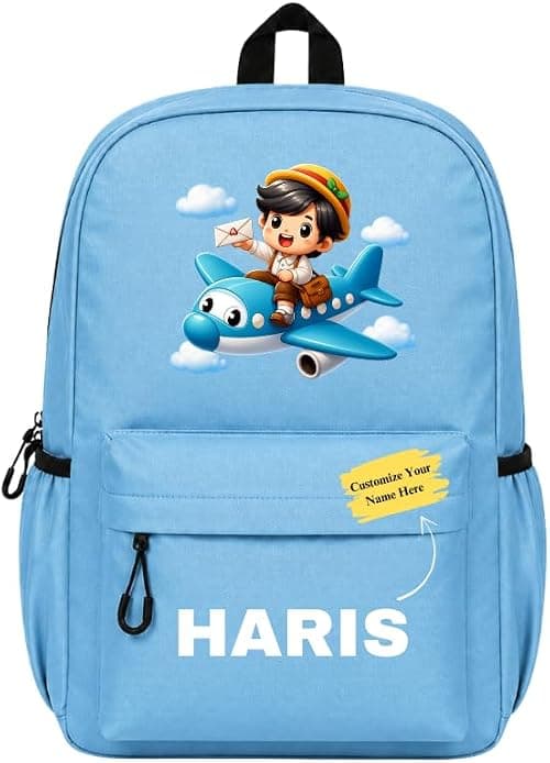 Custom Name Printed Boys School Backpack - Explorer Theme Kids School Bag on Amazon.ae - Price Tracker