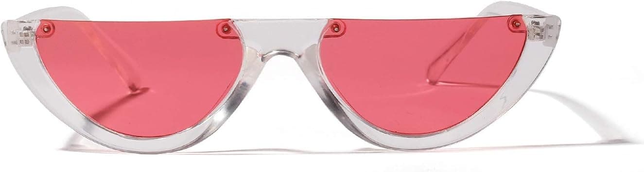 Lower Half Frame Semblance Cat Eye Sunglasses UV Protection Personality Party Clip Up Fashion Accessories Sunglasses for Women (Color : E) on Amazon.ae - Price Tracker