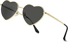 Polarized Heart Sunglasses for Women Fashion Lovely Style Metal Frame UV400 Protection Lens - Amazon.ae Price Tracker
