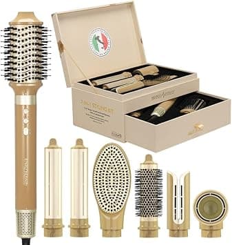 Enzo EN-6228 Hot Air Styler with 130000RPM BLDC Motor, 7 Styling Attachments, Golden Tourmaline Plating, Safari Theme Design على Amazon.ae - متتبع الأسعار