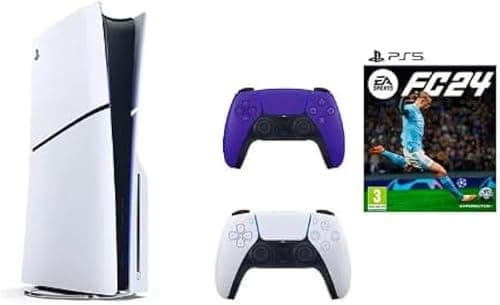SIE Sony PlayStation 5 Slim Disc with Extra Dualsense Purple Controller and FC24 - International Version on Amazon - Best Deal Finder