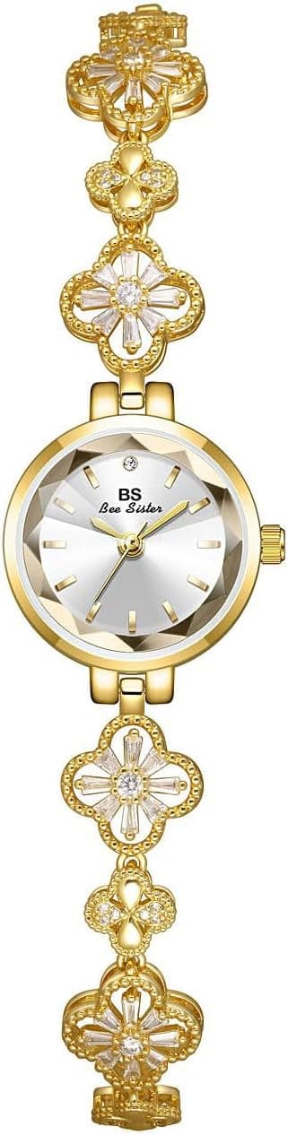 Women's Watch Luxury Ladies Hollow Four Leaf Grass Bracelet Chain Watches Waterproof Fashion Dress Quartz Watch, Gift for Birthday, Gold on Amazon.ae - Price Tracker