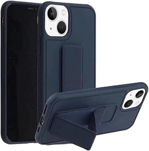 ZEGE case for iPhone 14 with Magnetic Stand & Holder, Premium Silicone Vertical & horizontal Hand Strap Finger Grip Multi Stand, Car Mount Kickstand cover (Blue) on Amazon - Best Deal Finder