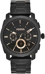 Fossil Machine Men's Black Dial Stainless Steel Band Chronograph Watch - Fs4682, Analog Display - Best Deal Finder