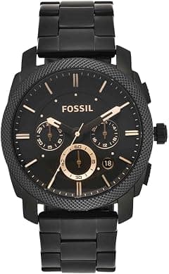 Fossil Machine Men's Black Dial Stainless Steel Band Chronograph Watch - Fs4682, Analog Display - Amazon.ae Price Tracker