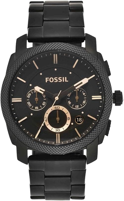 Fossil Machine Men's Black Dial Stainless Steel Band Chronograph Watch - Fs4682, Analog Display on Amazon.ae - Price Tracker