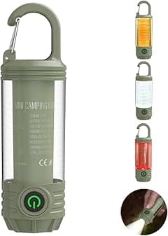 Rechargeable Led Mini Camping Flashlight, Portable Outdoor Light With Hook, White Warm And Red Light, 6 Modes, Signal Flash. - Amazon.ae Price Tracker