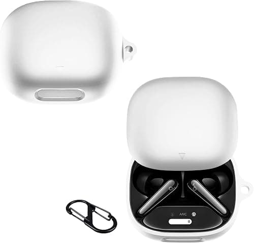 KZIOACSH Silicone Case for Soundcore Liberty 4 Pro, Ultra Slim Anti-Scratch Anti-Lost Protective Earbuds Case Lightweight Washable Sumdge-Proof Earphone Skin Cover with Carabiner, White on Amazon.ae - Price Tracker