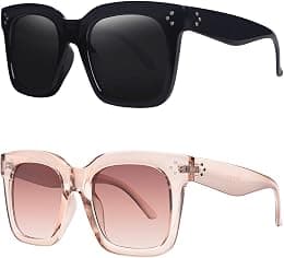 Vintage Women Oversized Sunglasses Designer Luxury Square Sun Glasses UV400 Protection Flat Lens - Best Deal Finder