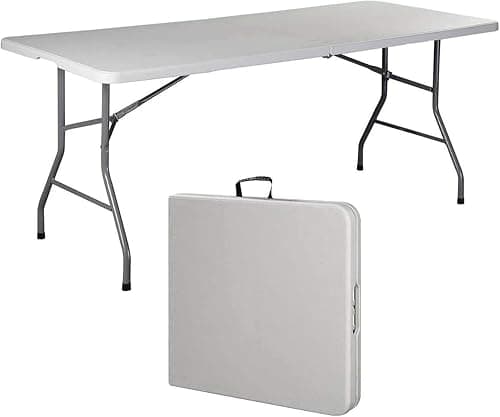 Showay Multi-Functional Adjustable Folding Table Portable Plastic Picnic Party Camping Table Indoor Outdoor, Size 180X74X74Cm, Maple, Off-White on Amazon.ae - Price Tracker