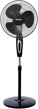 Saachi 16-Inch Stand Fan with Powerful Motor, 3-Speed Control, Adjustable Height & Wide Oscillation, 7.5-Hour Timer, Energy Efficient & Quiet Operation NL-FN-1738S-BK on Amazon.ae - Price Tracker
