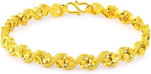 18K Gold Plated Bracelet, Womens Stackable Gold Bracelets Jewelry, 18K Gold Plated Gift Christmas Valentines Birthday Gifts on Amazon.ae - Price Tracker