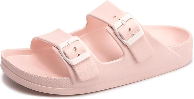 FUNKYMONKEY Women's Comfort Slides Double Buckle Adjustable EVA Flat Sandals on Amazon.ae - Price Tracker