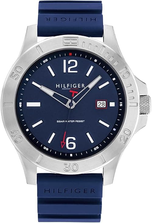 Tommy Hilfiger Men's Blue Dial Blue Silicone Watch - 1791991 on Amazon - Best Deal Finder
