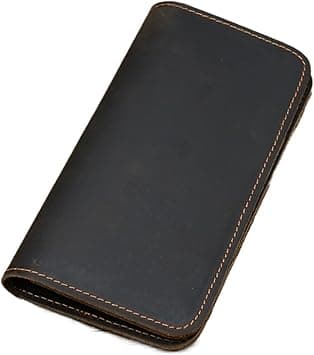 Best Genuine Leather Personalised Wallet for Men with Checkbook Holder Long Pure Leather Wallet for Men Custom Engraved Card Wallets For Women, (Color : Dark Brown) on Amazon.ae - Price Tracker