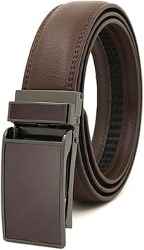 Goodern Mens Belt,Men's PU Leather Belt Pants Belts with Easier Adjustable Buckle,Men's Casual Jeans Belts Classic Work Business Dress Belt Fashion Mens Ratchet Dress Belt with Automatic Buckle-Brown on Amazon.ae - Price Tracker