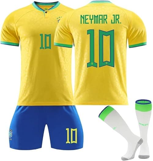2023 Brazil NEYMAR #10 Official Replica Jersey Kit - Men's, Youth & Kids Soccer Training Set (T-Shirt, Shorts, Socks Combo) - Breathable Football Sports Outfit -B1 on Amazon.ae - Price Tracker