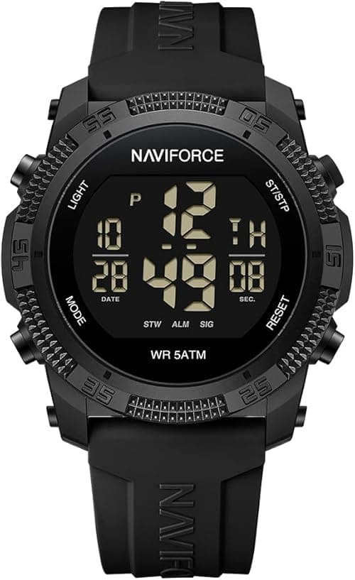 NAVIFORCE Men Sports Waterproof Digital Watches with Stopwatch Alarm Rubber Strap Wristwatch for Women on Amazon.ae - Price Tracker