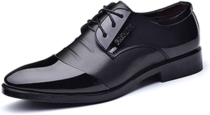 Men's Formal Business Shoes Burnished PU Leather Splice Lace Up Lined Oxfords Flat Heel (Color : Black, Size : 43 EU), Black, 43 EU on Amazon.ae - Price Tracker