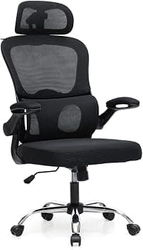 Multi Home Furniture Black Mesh Office Chair – Ergonomic Chair with Adjustable Headrest, Lumbar Support, Tilt & Recline, Flip-Up Armrests, Gaming Chair, 360° Swivel Desk Chair, Computer Chair على Amazon.ae - متتبع الأسعار