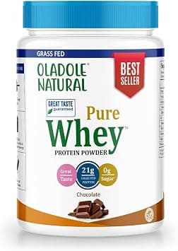 Oladole Natural Organic Grass Fed 100% Whey Protein 820g Chocolate Bean | 21G Protein Per Serving, 20 Servings | Blend of Whey Protein Concentrated & Whey Protein Isolate on Amazon.ae - Price Tracker