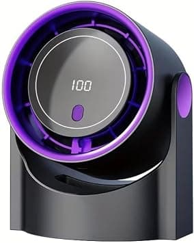 Portable Rechargeable USB Mini Desk Fan with Digital Display, 100 Adjustable Speed Levels, Quiet Desktop Air Circulator, No-Drill Wall Mount, Fan for Home, Office & Bedroom على Amazon.ae - متتبع الأسعار