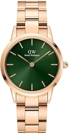 Daniel Wellington Stainless Steel Iconic Link Emerald Analog Women's Watch (Green Dial Rose Gold Colored Strap), rose gold, strap on Amazon.ae - Price Tracker