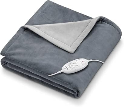 Beurer HD 75 Dark Grey Electric Blanket, Cuddly Soft Heat Blanket, 6 Temperature Settings, Machine Washable, with Automatic Shut-Off and Extra Safe, Dark Grey, 180 x 130 cm - Best Deal Finder