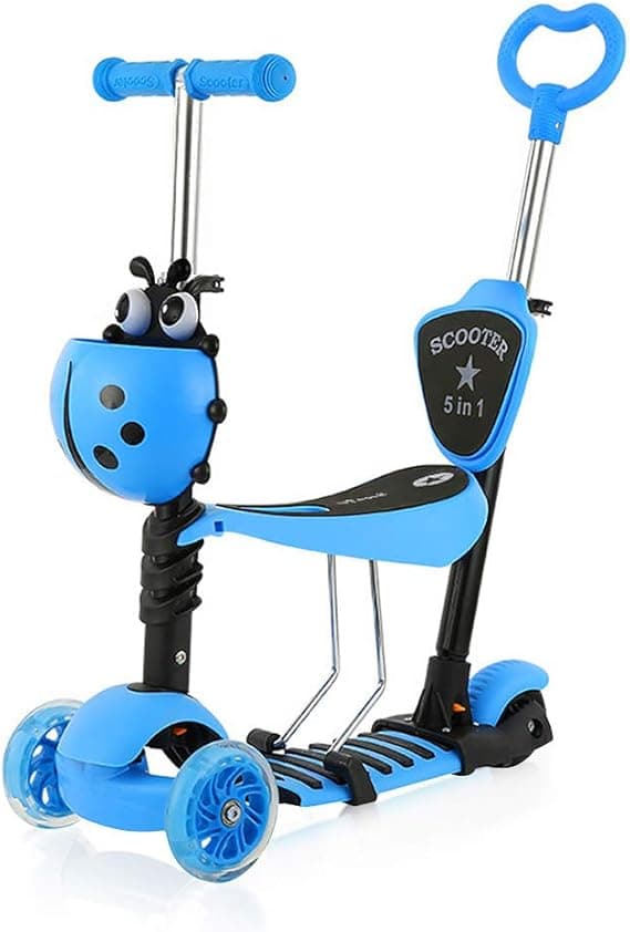 Dripex 5-in-1 Kids Scooter Toddler Scooter with Flashing Led Light Up Wheels 3 Wheels Kick Scooter with Adjustable Handlebar Removable Seat and Push Handle on Amazon.ae - Price Tracker