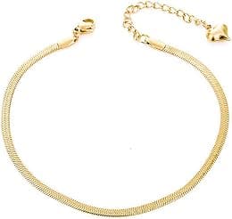 Gold Anklets for Women Waterproof,18K Gold Plated Anklet for Women Snake Chain Link Dainty Ankle Bracelets Summer Beach Jewelry… - Best Deal Finder