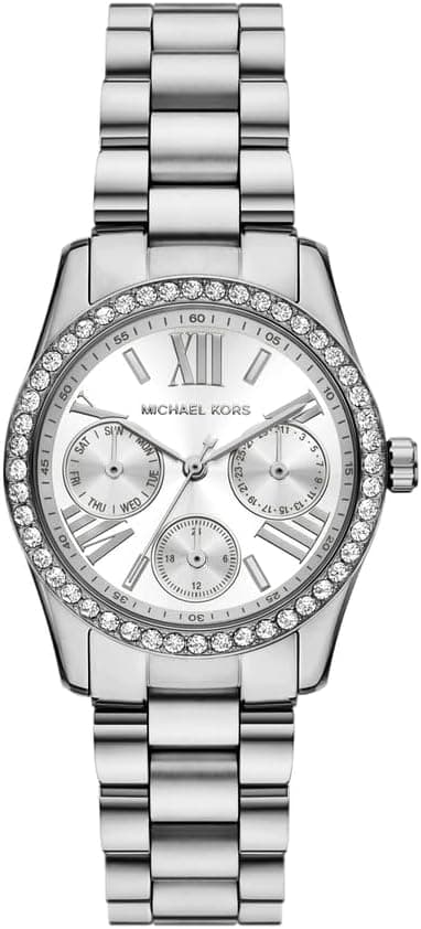 Michael Kors MK4979 Lexington Stainless Steel Wrist Watch for Women, 34 mm Case Diameter, Silver على Amazon.ae - متتبع الأسعار