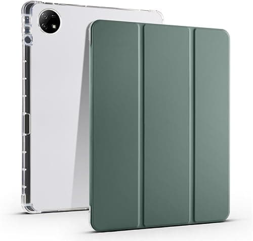 Tri-Fold Flip Case for HONOR Pad 10 HEY3-W00 HEY3-W10 12.1 inch 2025,Slim Lightweight Protective Cover with Transparent Honeycomb Back,Shockproof TPU with Pencil Holder (Dark Green) على Amazon.ae - متتبع الأسعار